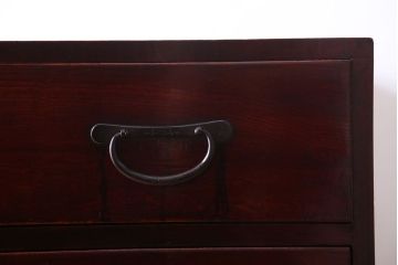 アンティーク家具　古民具・骨董　明治〜大正期　前面欅材!古い木製の重ね衣装箪笥