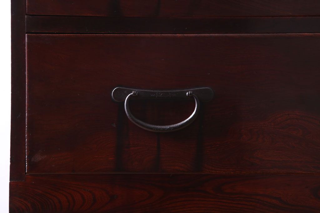 アンティーク家具　古民具・骨董　明治〜大正期　前面欅材!古い木製の重ね衣装箪笥