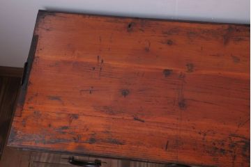 アンティーク家具　古民具・骨董　明治〜大正期　前面欅材!古い木製の重ね衣装箪笥