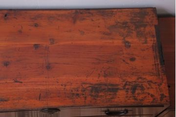 アンティーク家具　古民具・骨董　明治〜大正期　前面欅材!古い木製の重ね衣装箪笥