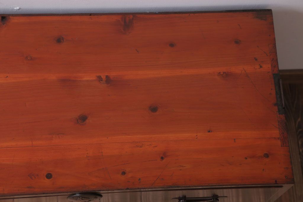 アンティーク家具　古民具・骨董　明治〜大正期　前面欅材!古い木製の重ね衣装箪笥