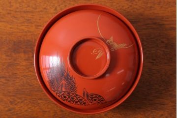 アンティーク 昭和三年　木製沈金蒔絵椀10客