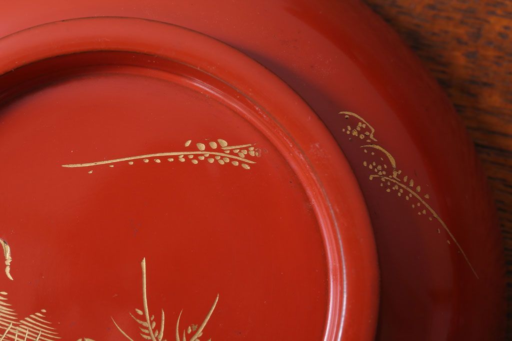 アンティーク雑貨　アンティーク　昭和初期!木製沈金蒔絵椀10客