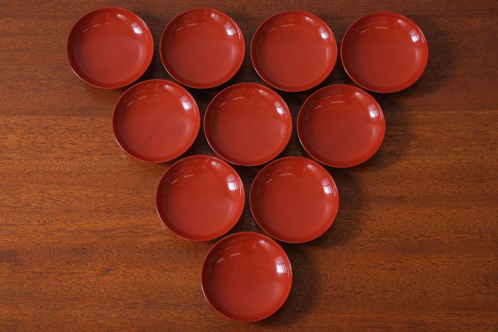 アンティーク雑貨　アンティーク　昭和初期!木製沈金蒔絵椀10客