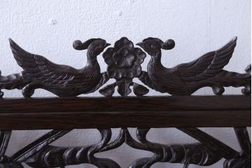 中古　民芸家具　最高級!彫刻が素晴らしい唐木サイドボード(収納棚)