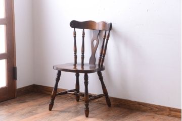 中古　飛騨産業　キツツキマーク　スティックバックチェア(1)