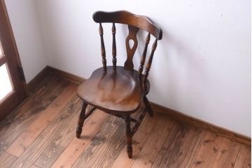 中古　飛騨産業　キツツキマーク　スティックバックチェア(1)