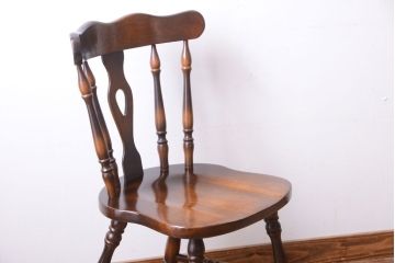 中古　飛騨産業　キツツキマーク　スティックバックチェア(3)