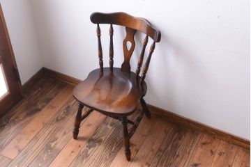 中古　飛騨産業　キツツキマーク　スティックバックチェア(3)