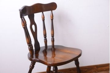 中古　飛騨産業　キツツキマーク　スティックバックチェア(3)