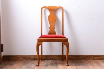 アンティーク家具　イギリスアンティーク　シンプルな木製チェア(1)