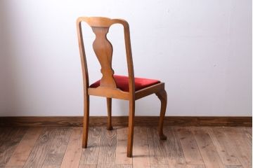 アンティーク家具　イギリスアンティーク　シンプルな木製チェア(1)