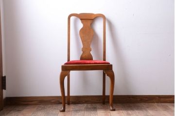 アンティーク家具　イギリスアンティーク　シンプルな木製チェア(2)
