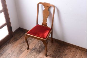 アンティーク家具　イギリスアンティーク　シンプルな木製チェア(2)