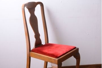 アンティーク家具　イギリスアンティーク　シンプルな木製チェア(2)