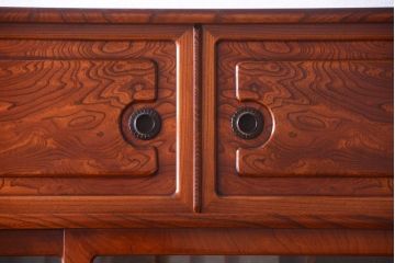 中古　民芸家具　前面欅材!高級重ね茶箪笥
