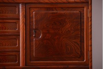 中古　民芸家具　前面欅材!高級重ね茶箪笥