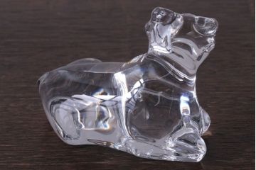 アンティーク雑貨　中古　バカラ(Baccarat)　クリスタル　牛置物(オブジェ・オーナメント)