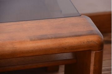 ヴィンテージ家具　maruni(マル二木工)　ビンテージ品　ガラス天板座卓(センターテーブル)