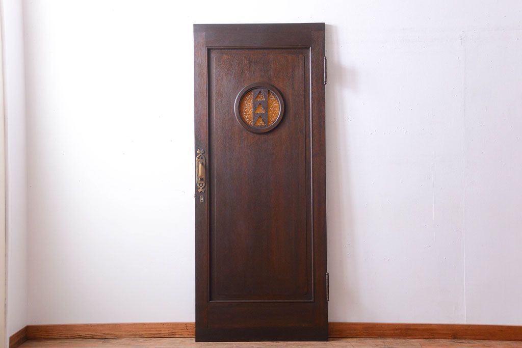 大正ロマン　当時物色ガラス入り!和製アンティークドア