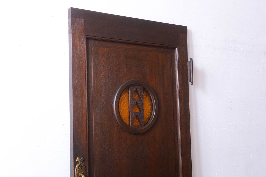 大正ロマン　当時物色ガラス入り!和製アンティークドア