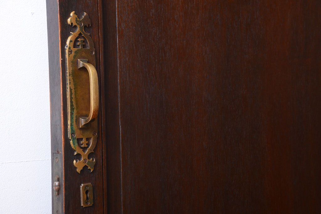 大正ロマン　当時物色ガラス入り!和製アンティークドア