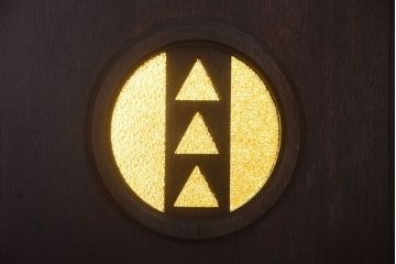 大正ロマン　当時物色ガラス入り!和製アンティークドア