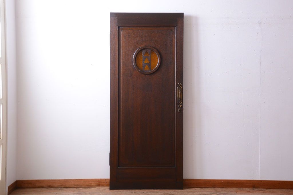 大正ロマン　当時物色ガラス入り!和製アンティークドア