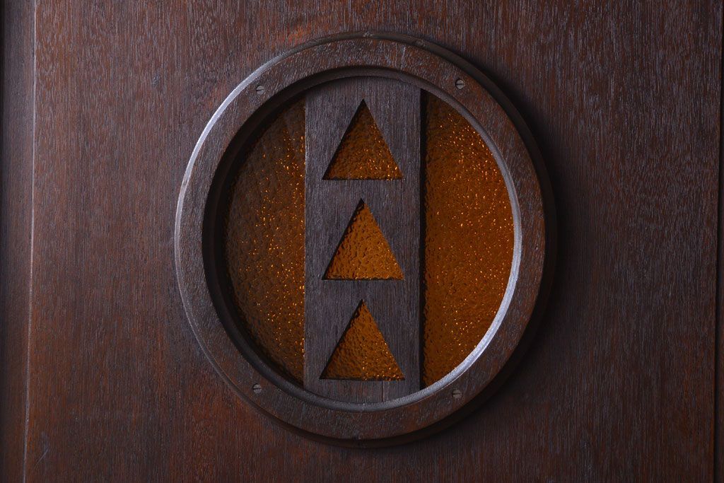 大正ロマン　当時物色ガラス入り!和製アンティークドア