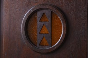 大正ロマン　当時物色ガラス入り!和製アンティークドア