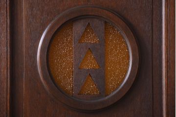 大正ロマン　当時物色ガラス入り!和製アンティークドア(2)