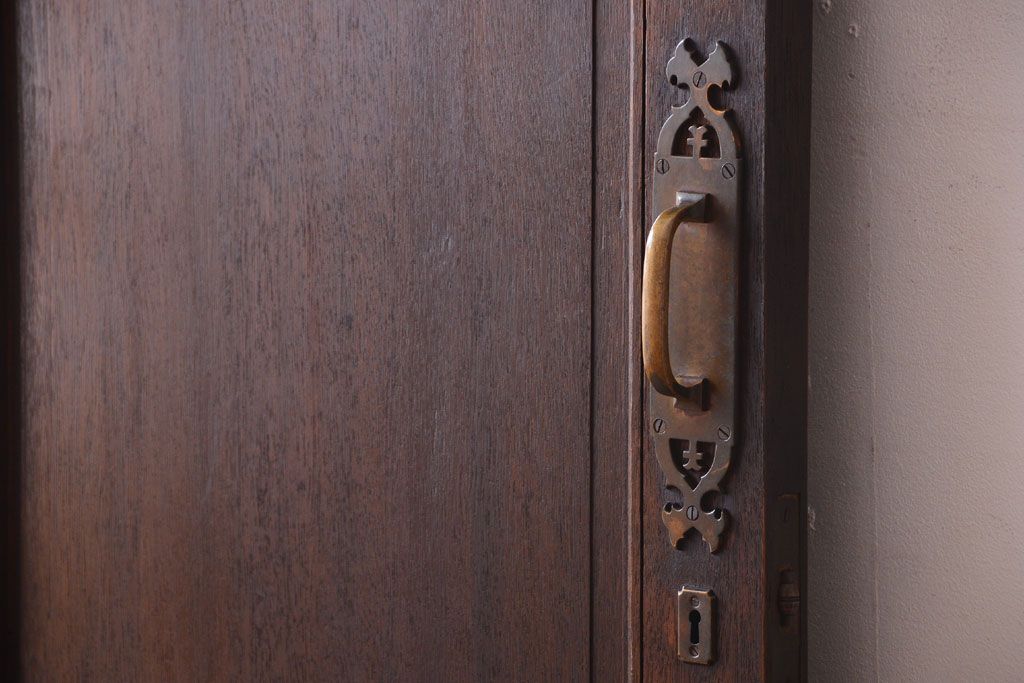 大正ロマン　当時物色ガラス入り!和製アンティークドア(2)