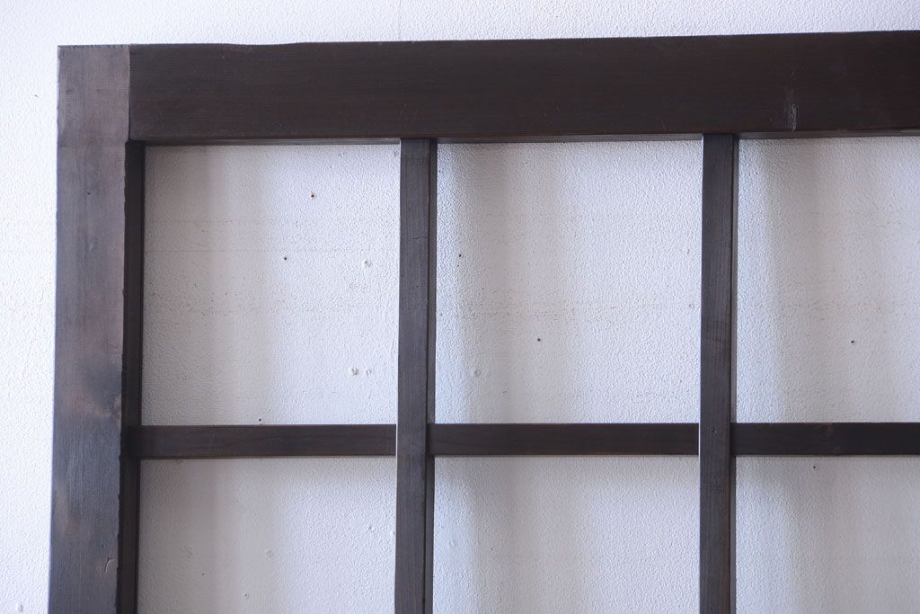 古民具・骨董　明治〜大正期　クリアガラス入り格子蔵戸