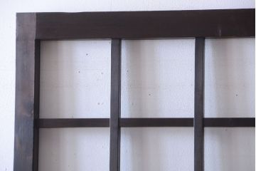 古民具・骨董　明治〜大正期　クリアガラス入り格子蔵戸