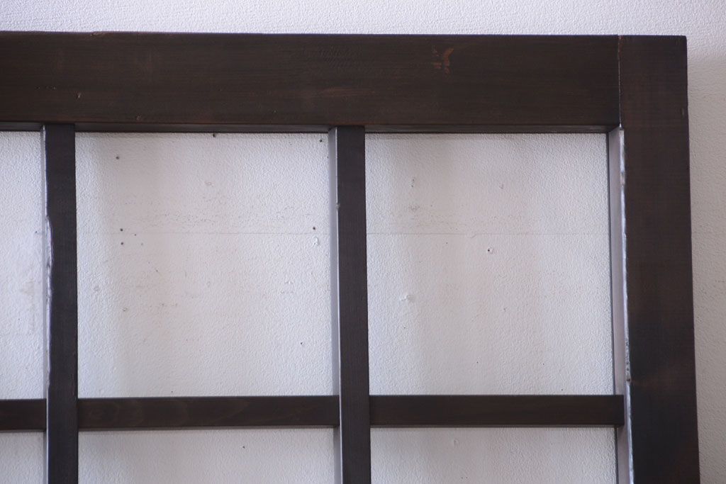 古民具・骨董　明治〜大正期　クリアガラス入り格子蔵戸