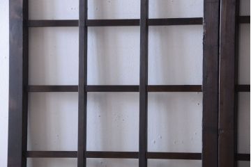 古民具・骨董　明治〜大正期　クリアガラス入り格子蔵戸
