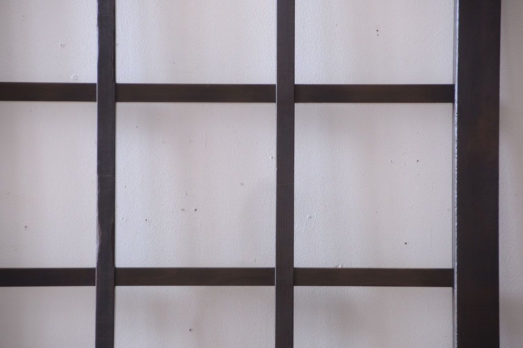 古民具・骨董　明治〜大正期　クリアガラス入り格子蔵戸