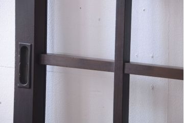古民具・骨董　明治〜大正期　クリアガラス入り格子蔵戸