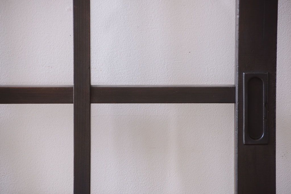 古民具・骨董　明治〜大正期　クリアガラス入り格子蔵戸