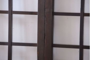 古民具・骨董　明治〜大正期　クリアガラス入り格子蔵戸