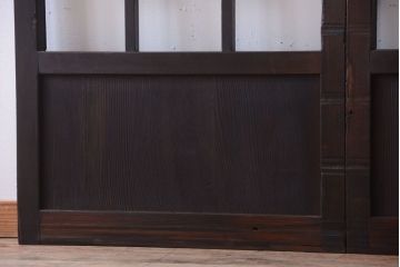 古民具・骨董　明治〜大正期　クリアガラス入り格子蔵戸