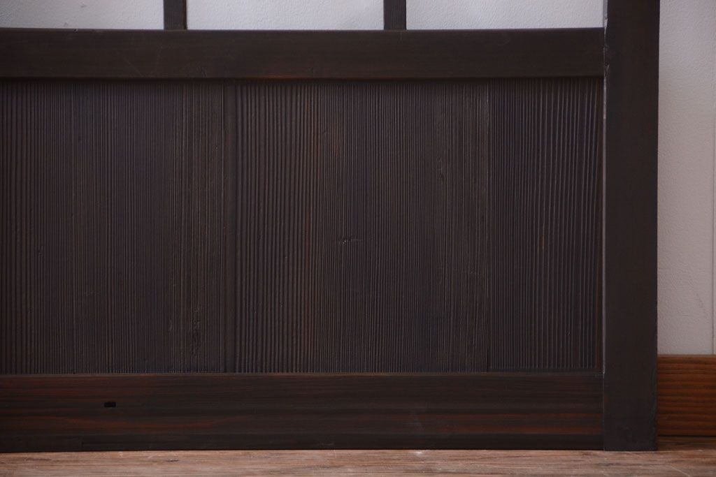 古民具・骨董　明治〜大正期　クリアガラス入り格子蔵戸