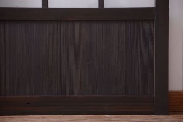 古民具・骨董　明治〜大正期　クリアガラス入り格子蔵戸