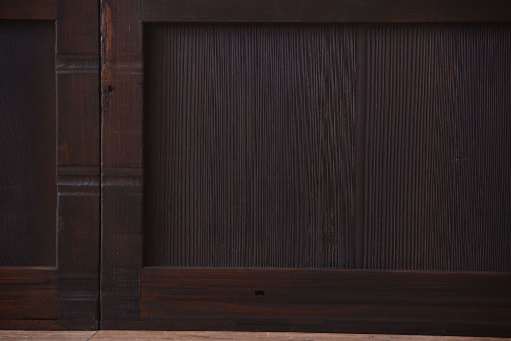 古民具・骨董　明治〜大正期　クリアガラス入り格子蔵戸