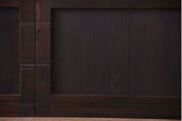 古民具・骨董　明治〜大正期　クリアガラス入り格子蔵戸