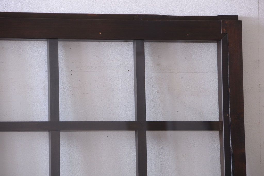 古民具・骨董　明治〜大正期　クリアガラス入り格子蔵戸