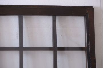 古民具・骨董　明治〜大正期　クリアガラス入り格子蔵戸