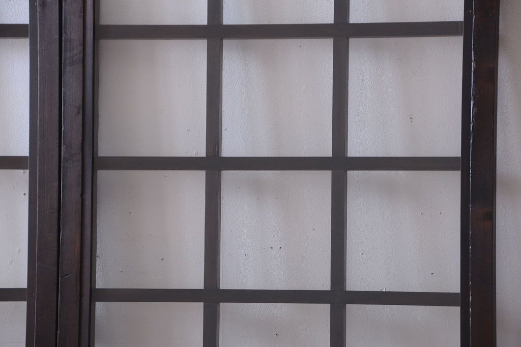 古民具・骨董　明治〜大正期　クリアガラス入り格子蔵戸