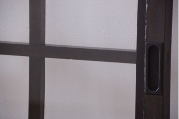 古民具・骨董　明治〜大正期　クリアガラス入り格子蔵戸