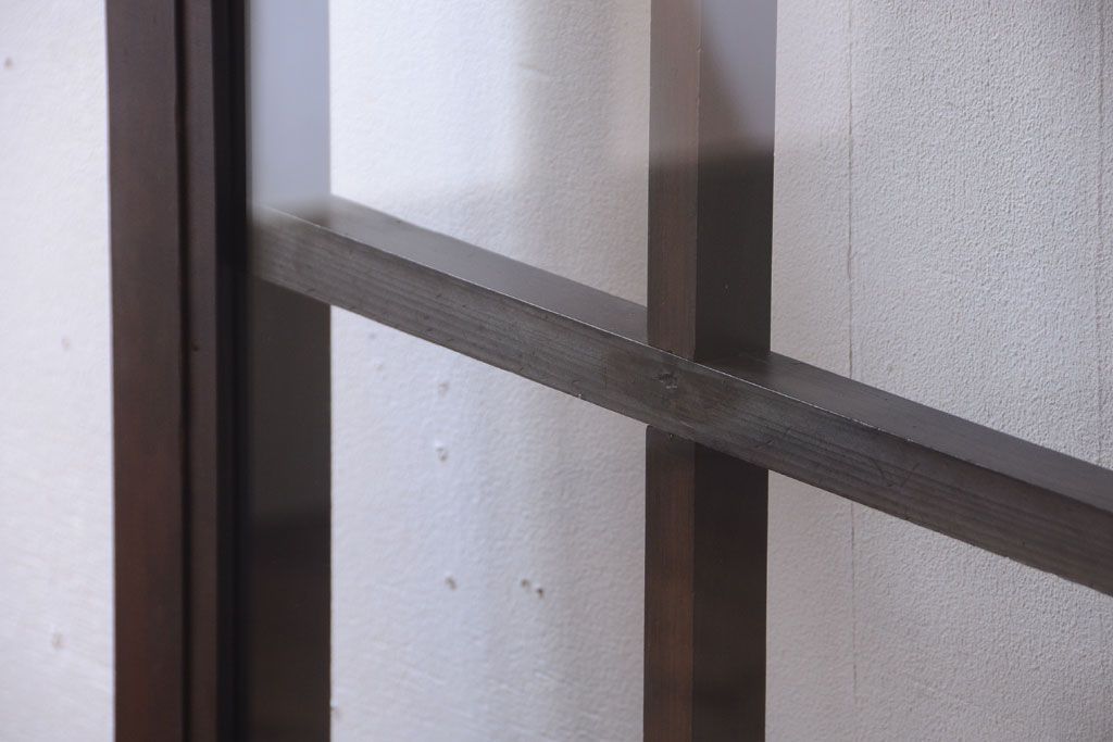 古民具・骨董　明治〜大正期　クリアガラス入り格子蔵戸